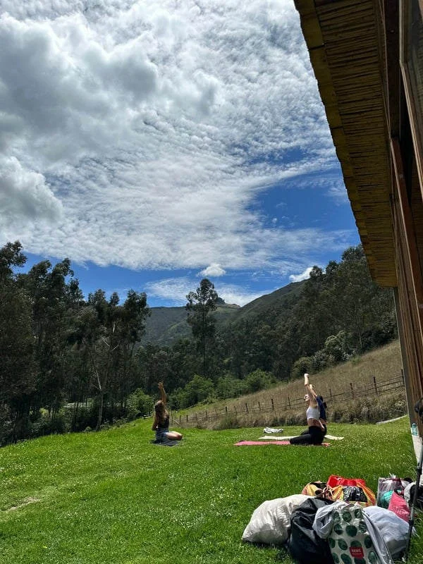 Outdoors Yoga Practice at Trimurti Yoga Ecuador