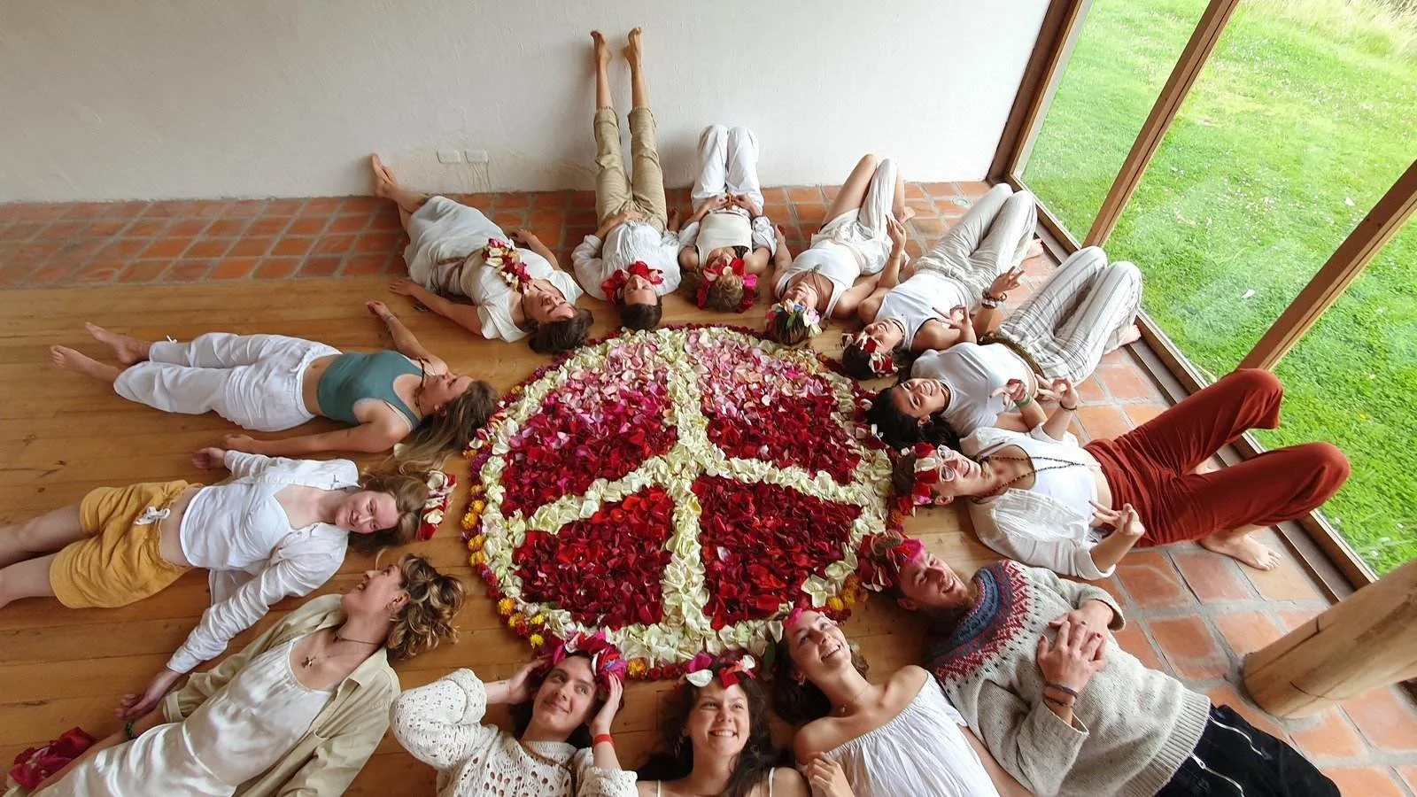 Peace Sign - Closing Ceremony at Trimurti Yoga Ecuador